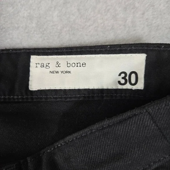 Rag & Bone Logan Mid-Rise Wide Leg Jeans Black Denim Womens 
30 - Picture 4 of 13